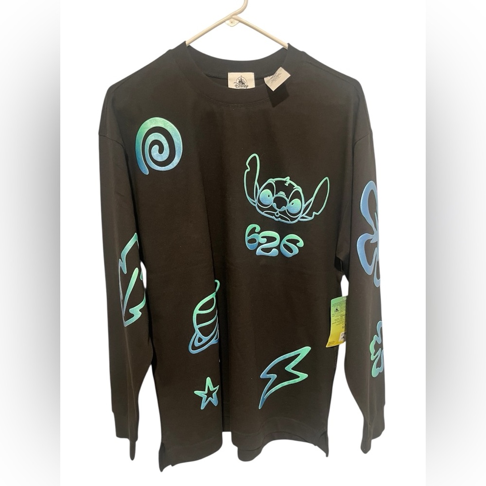 Disney Stitch 626 Celebration Crew Black Long Sleeve Spirit NWT WDW Sz SMALL